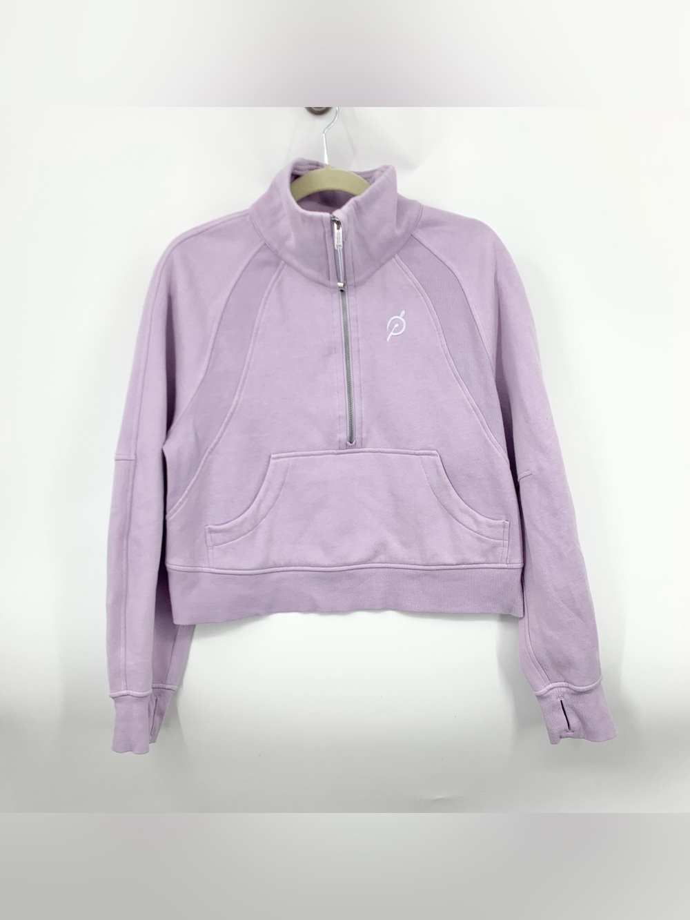 Lululemon Peloton Women Size XS Small Sweatshirt Purple Scuba 1/2 Zip Oversized